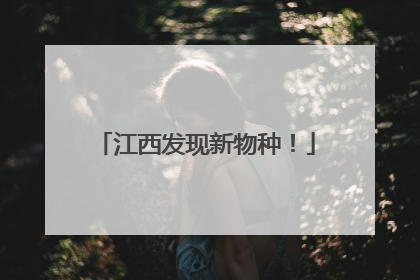 江西发现新物种！