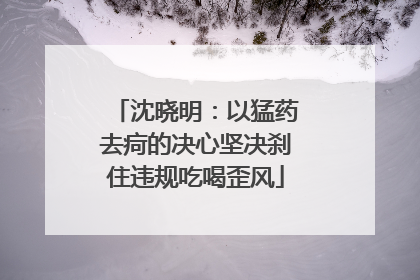 沈晓明：以猛药去疴的决心坚决刹住违规吃喝歪风