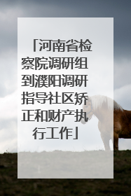 河南省检察院调研组到濮阳调研指导社区矫正和财产执行工作