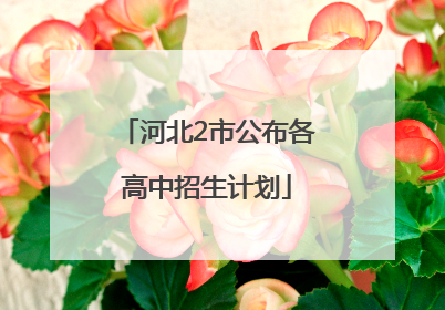 河北2市公布各高中招生计划