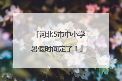 河北5市中小学暑假时间定了！