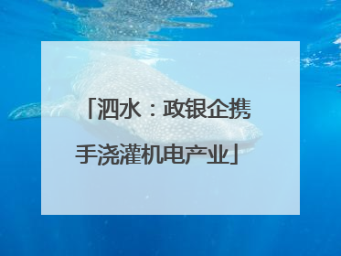 泗水：政银企携手浇灌机电产业