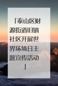 泰山区财源街道旧镇社区开展世界环境日主题宣传活动