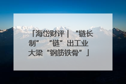 海岱财评｜“链长制” “链”出工业大梁“钢筋铁骨”
