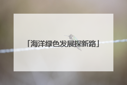 海洋绿色发展探新路
