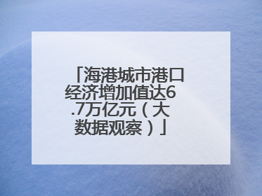 海港城市港口经济增加值达6.7万亿元（大数据观察）