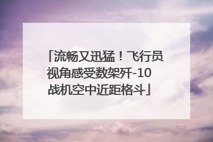 流畅又迅猛！飞行员视角感受数架歼-10战机空中近距格斗