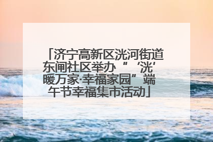 济宁高新区洸河街道东闸社区举办“‘洸’暖万家·幸福家园”端午节幸福集市活动