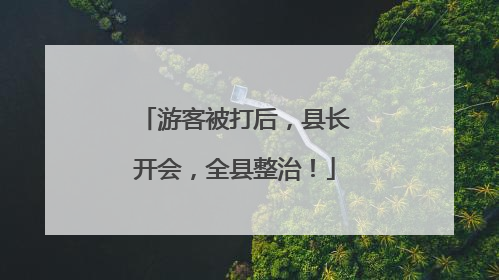 游客被打后，县长开会，全县整治！