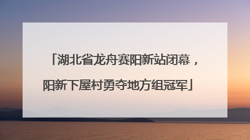 湖北省龙舟赛阳新站闭幕，阳新下屋村勇夺地方组冠军