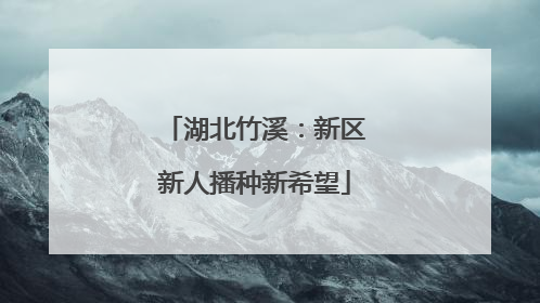 湖北竹溪：新区新人播种新希望