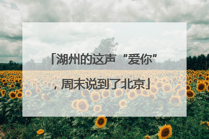 湖州的这声“爱你”，周末说到了北京
