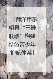 菏泽市东明县“三维联动”构建特色青少年护航体系