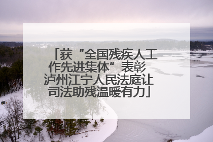 获“全国残疾人工作先进集体”表彰 泸州江宁人民法庭让司法助残温暖有力