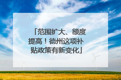 范围扩大、额度提高！德州这项补贴政策有新变化