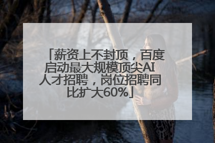 薪资上不封顶，百度启动最大规模顶尖AI人才招聘，岗位招聘同比扩大60%