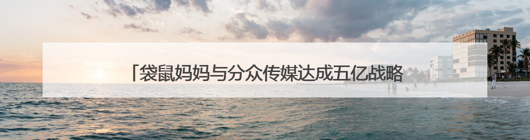 袋鼠妈妈与分众传媒达成五亿战略合作，发力青少年护肤市场新赛道
