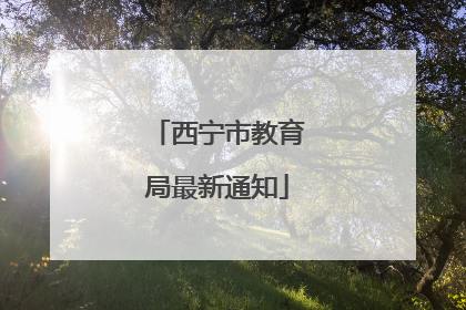 西宁市教育局最新通知