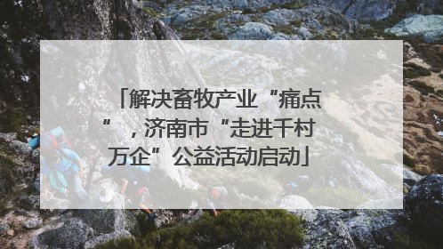 解决畜牧产业“痛点”，济南市“走进千村万企”公益活动启动