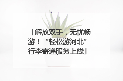 解放双手，无忧畅游！“轻松游河北”行李寄递服务上线