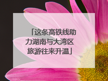 这条高铁线助力湖南与大湾区旅游往来升温