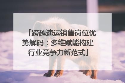 跨越速运销售岗位优势解码：多维赋能构建行业竞争力新范式