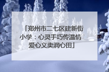 郑州市二七区建新街小学：心灵手巧传温情 爱心义卖润心田