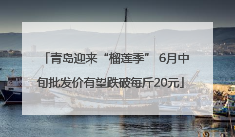 青岛迎来“榴莲季” 6月中旬批发价有望跌破每斤20元
