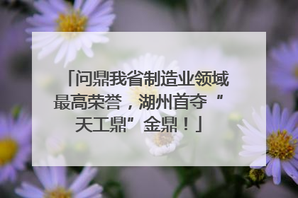 问鼎我省制造业领域最高荣誉，湖州首夺“天工鼎”金鼎！