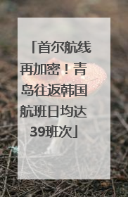 首尔航线再加密！青岛往返韩国航班日均达39班次