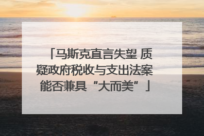 马斯克直言失望 质疑政府税收与支出法案能否兼具“大而美”