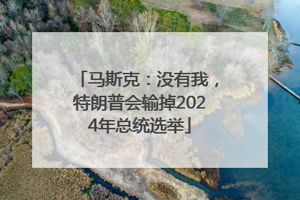 马斯克：没有我，特朗普会输掉2024年总统选举