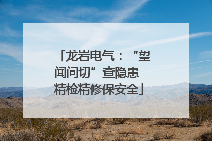 龙岩电气：“望闻问切”查隐患 精检精修保安全