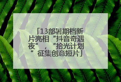13部暑期档新片亮相“抖音奇遇夜”，“拾光计划”征集创意短片