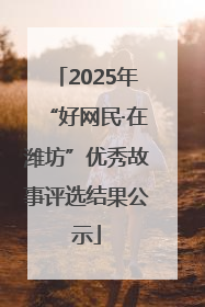 2025年“好网民·在潍坊”优秀故事评选结果公示