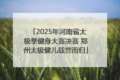 2025年河南省太极拳健身大赛决赛 郑州太极健儿载誉而归