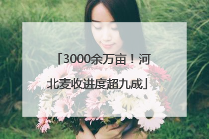 3000余万亩！河北麦收进度超九成