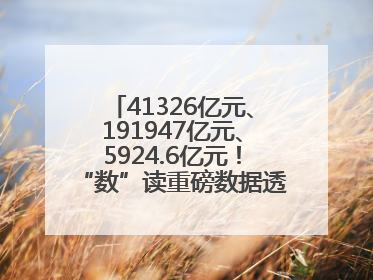 41326亿元、191947亿元、5924.6亿元！“数”读重磅数据透视经济韧性与活力