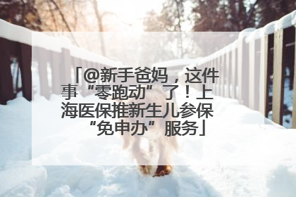 @新手爸妈，这件事“零跑动”了！上海医保推新生儿参保“免申办”服务
