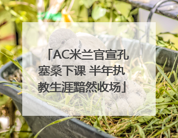 AC米兰官宣孔塞桑下课 半年执教生涯黯然收场