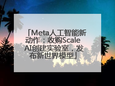 Meta人工智能新动作：收购Scale AI创建实验室，发布新世界模型